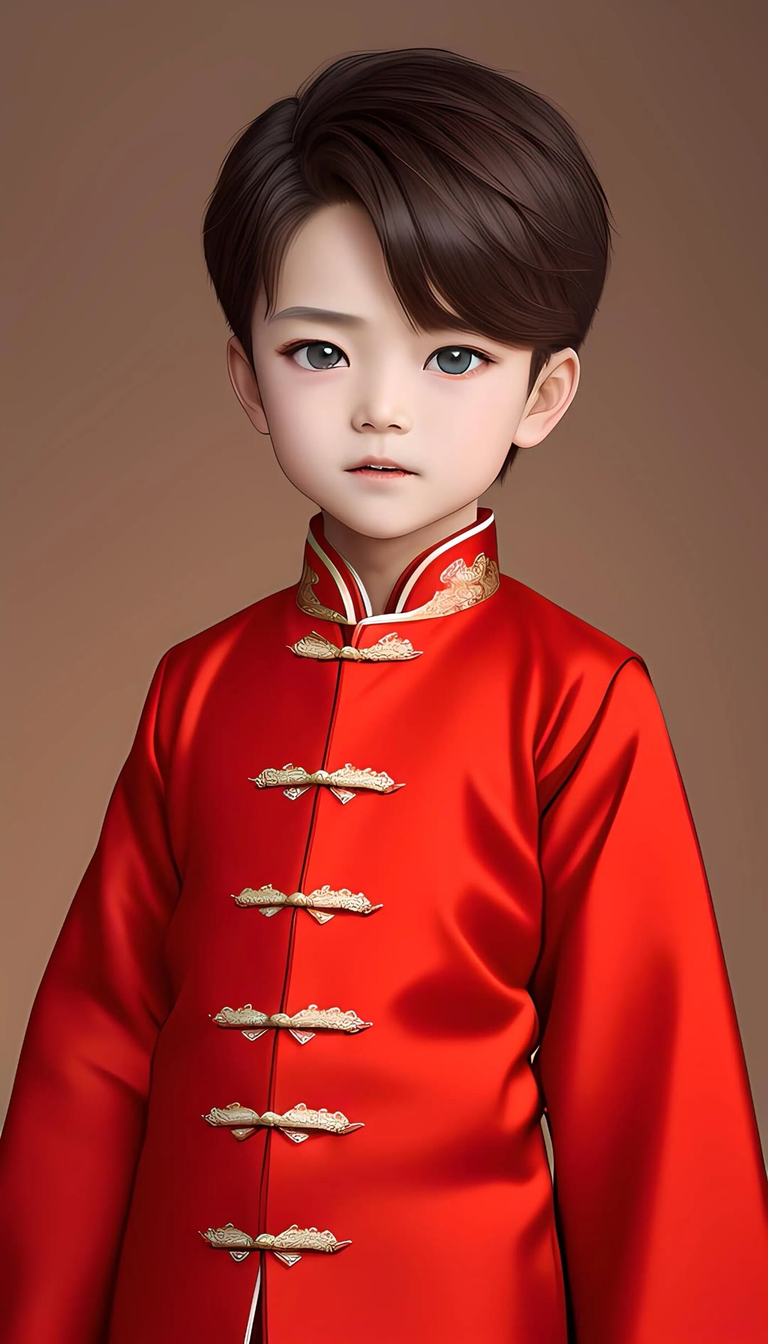 卡通男孩子中国新年装