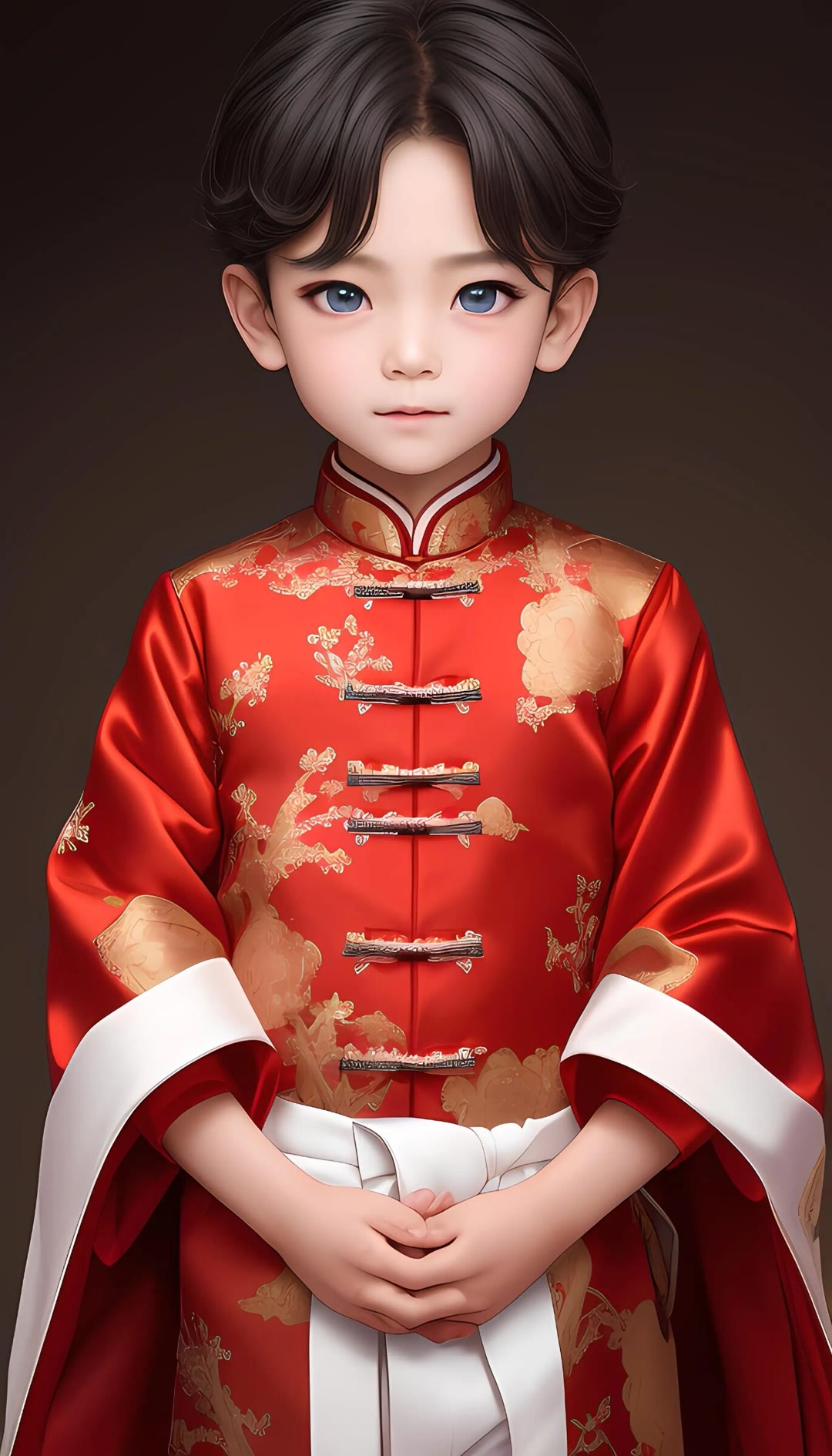 卡通男孩子中国新年装