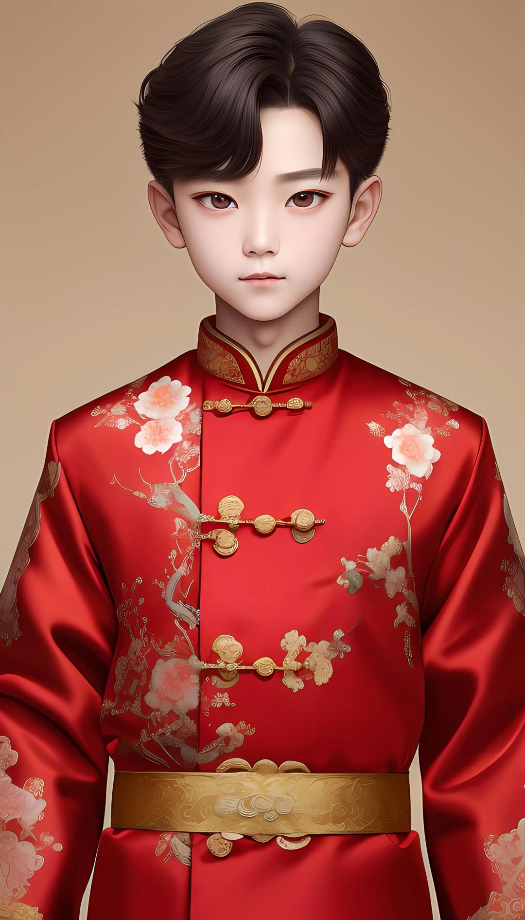 卡通男孩子中国新年装